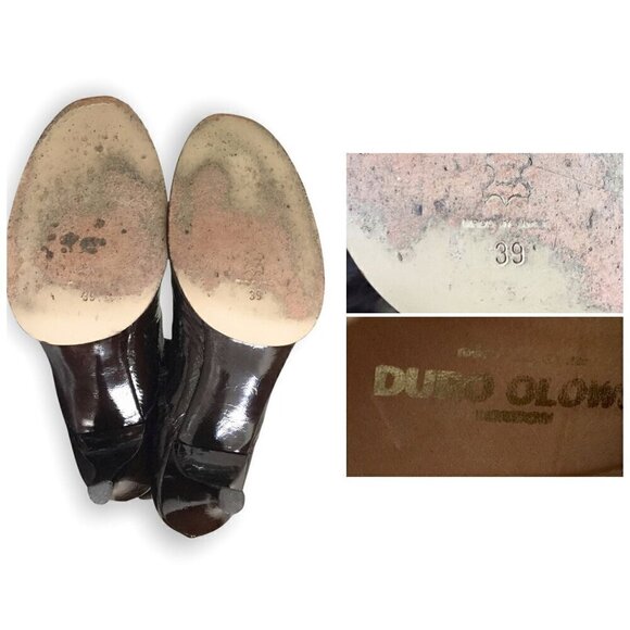Duro Olowu bordeaux soft patent leather boots size 39 EU, Vintage - Picture 10 of 11